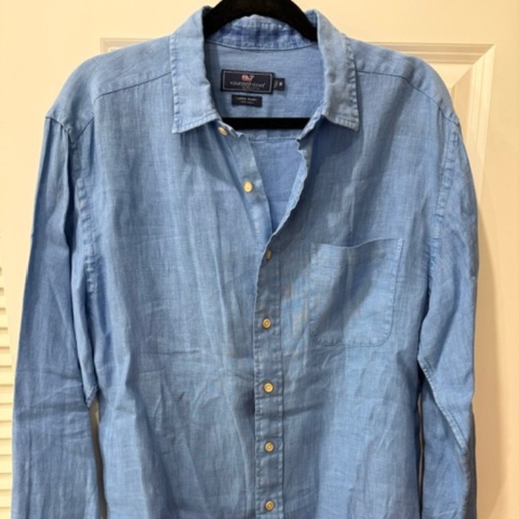 Vineyard Vines 100% Linen Button Down Shirt in Blue (Medium) - Picture 1 of 3
